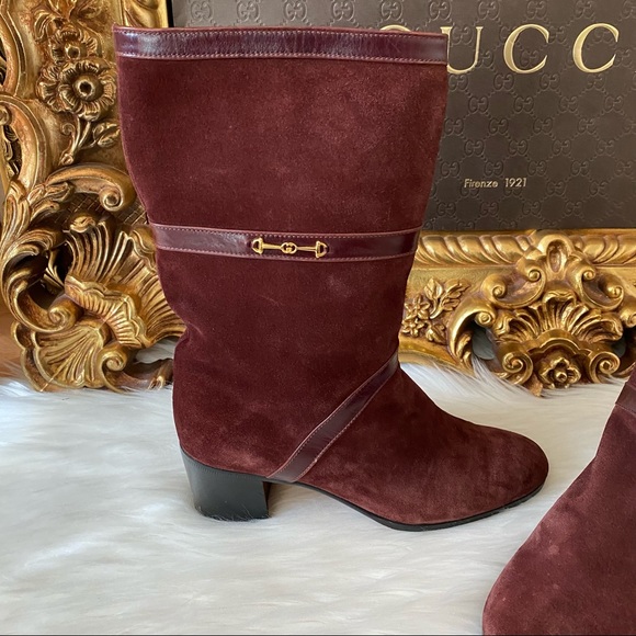 Gucci Vintage Slouchy Suede Leather Boots - Picture 2 of 16